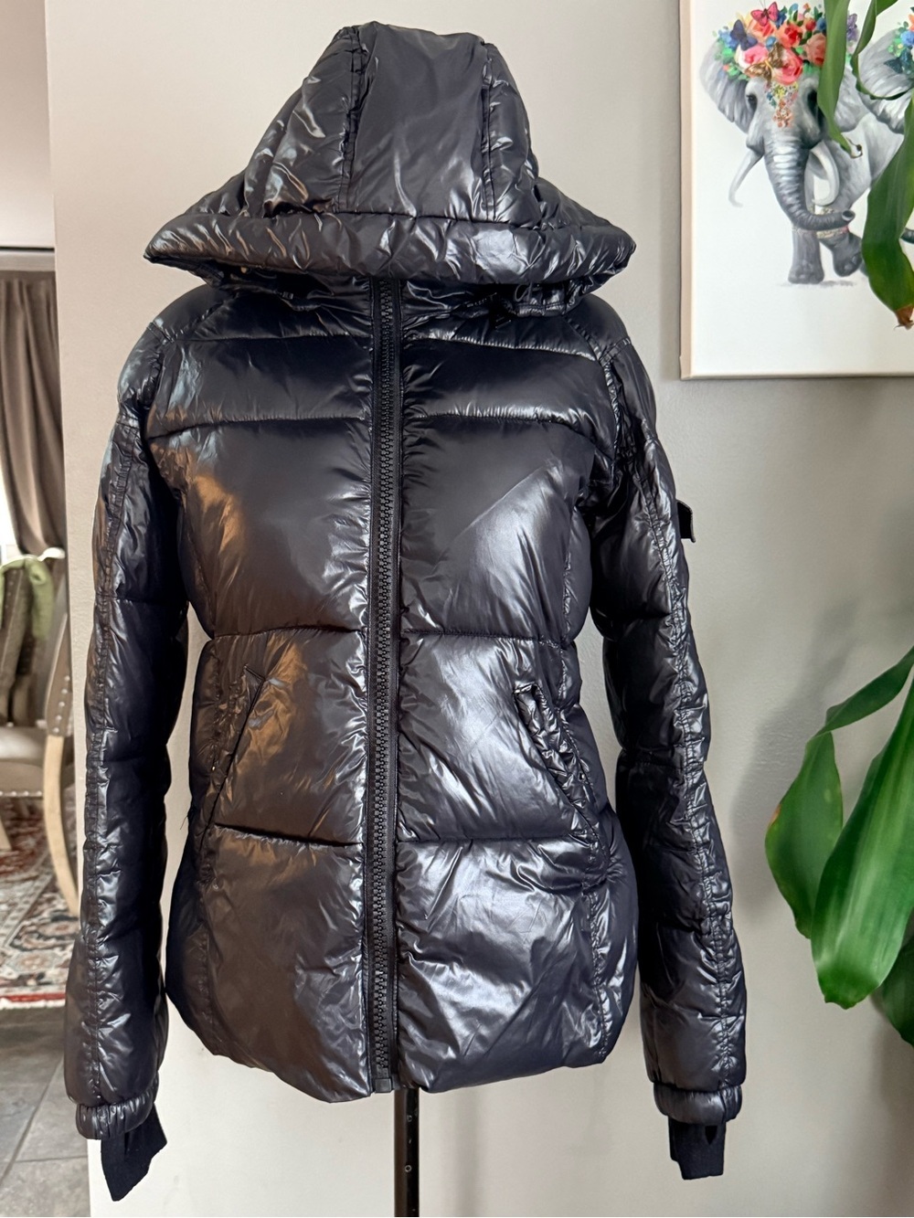 S13 NEW YORK BLACK DOWN JACKET ‘Gloss Kylie’ Medium Slim Fit